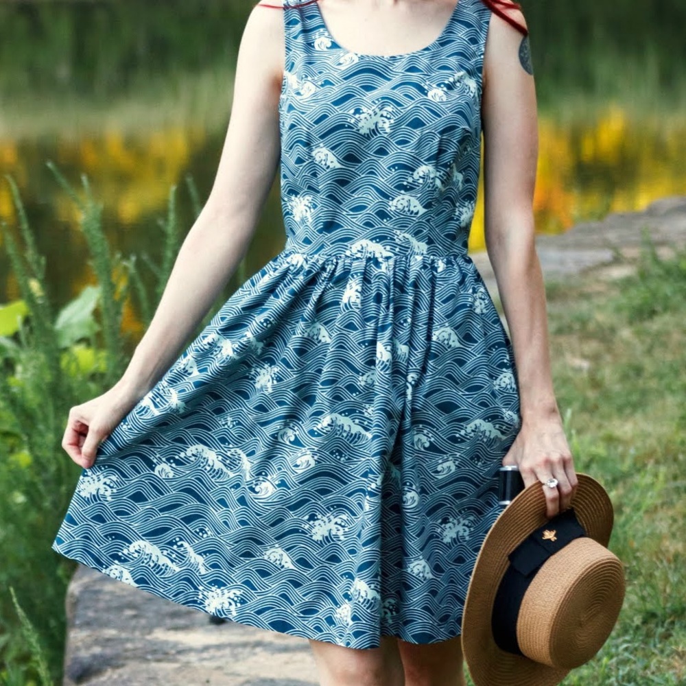 ModCloth waves summer mini dress- NWOT